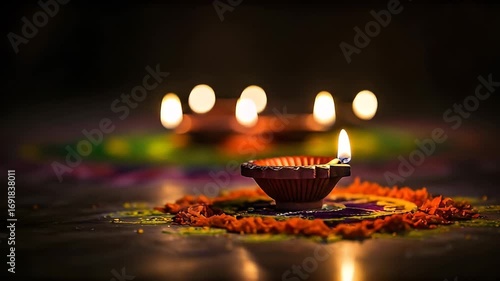 lit diya lamp diwali celebration festive indian culture