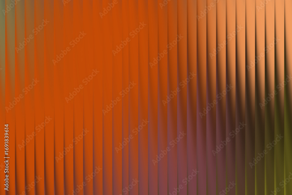 Fototapeta premium Abstract textured background with vertical pleats and warm orange hues with stripes gradient 