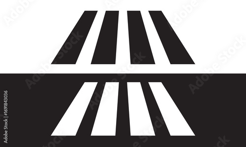 Crosswalk lines. pedestrian crossing icon. zebra crossing. vector illustration, crossover isolated on white background.