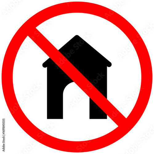 No pets sign. Forbidden doghouse icon. Prohibition symbol Vector. Red circle slash. EPS 10.