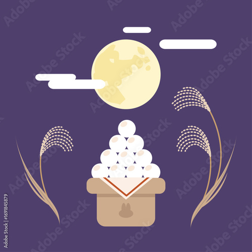 日本の秋の風景：お月見 / Japanese Autumn Scenery: Moon Viewing