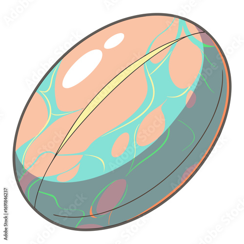 Abstract Oval Shape with Swirling Patterns and Reflections Keywords: abstract, oval, shape, design