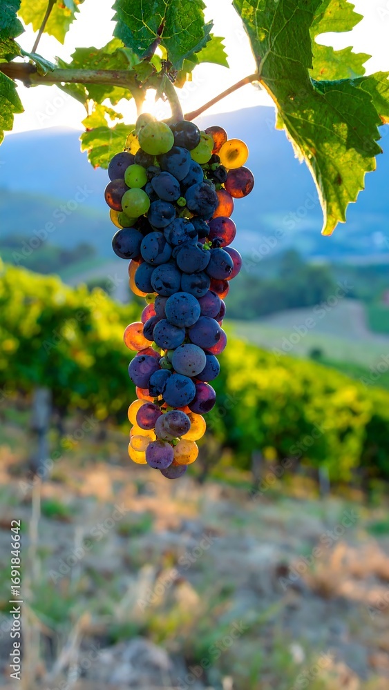 Fototapeta premium Vineyard Grapes Sunset Cluster (1)