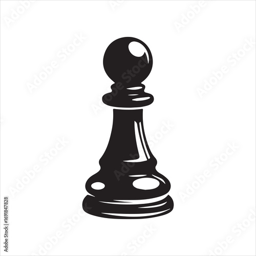 chess piece pawn black logo silhouette vector