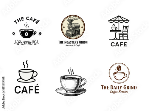 Set of Coffee Shop Logos Designs