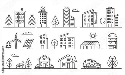 set of house icons