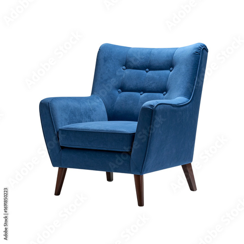 Comfortable blue armchair 
