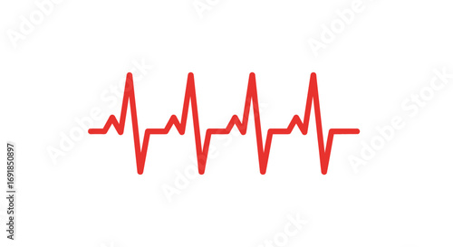 Red heartbeat ecg line graphic representing health and vitality vector