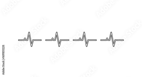 Ecg heartbeat line graphics representing life vital signs medical health monitoring vector
