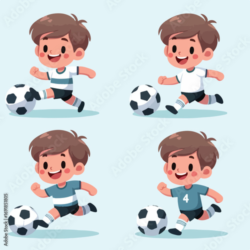 Boy playing soccer