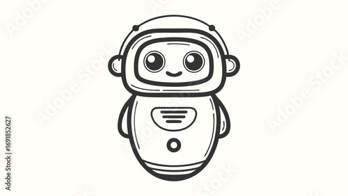 Cartoon Character in Spacesuit Outfit Design with Hand Up on White Background