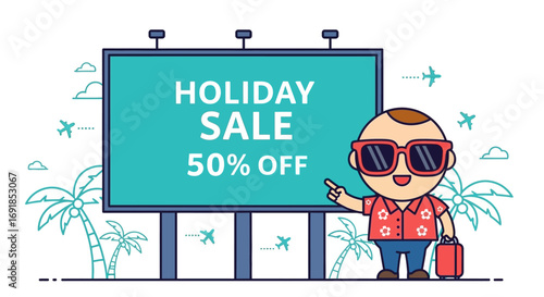 Holiday Sale 50% Off Tourist Billboard