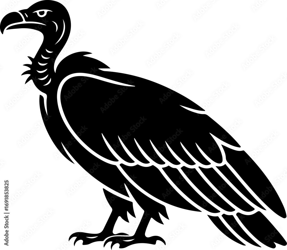 Fototapeta premium Vulture bird silhouette vector illustration