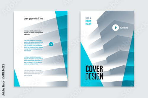 A4 format brochure or flyer for business advertising with front and back pager vector abstract design, modern leaflet or annual report, cover or presentation corporate trendy style.