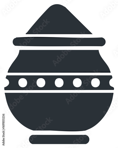 Traditional Indian Kalash pot icon for Hindu festival celebration