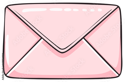 Closed Pink Envelope Illustration for Correspondence and Mailing Messages