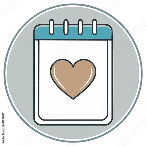 Free Download Minimalist calendar with heart symbol for special events anniversaries or important dates - GFXLoad
