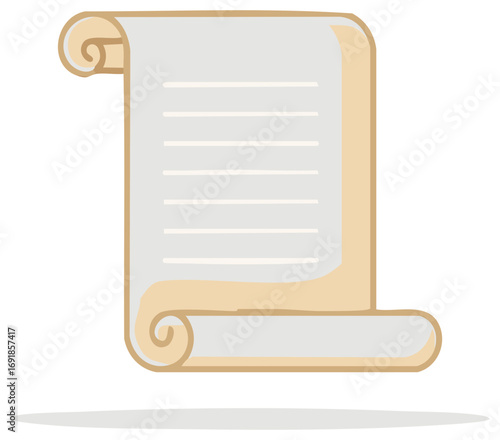 Illustrated Scroll with Lines for Writing or a Document to be Read