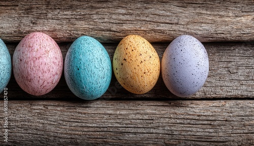 Row Of Festive Painted Eggs