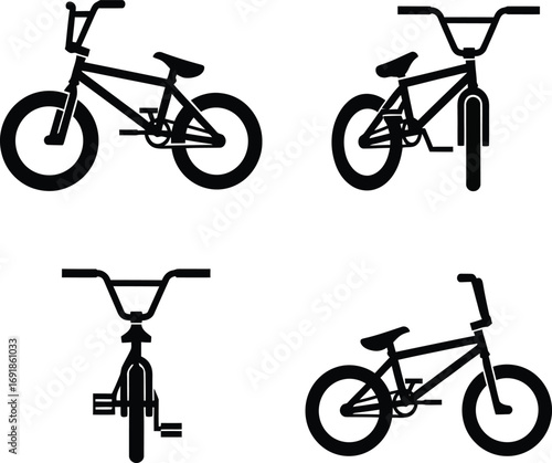 Four BMX Cycle, showcasing different angles and perspectives of the bicycle design and construction