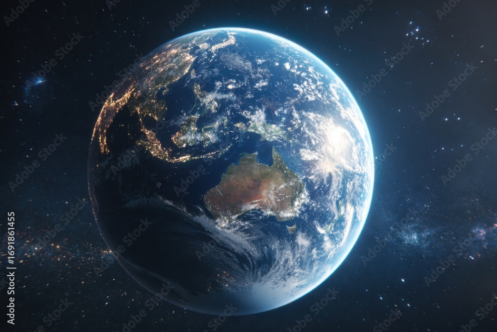 Obraz premium Earth from space, detailed view