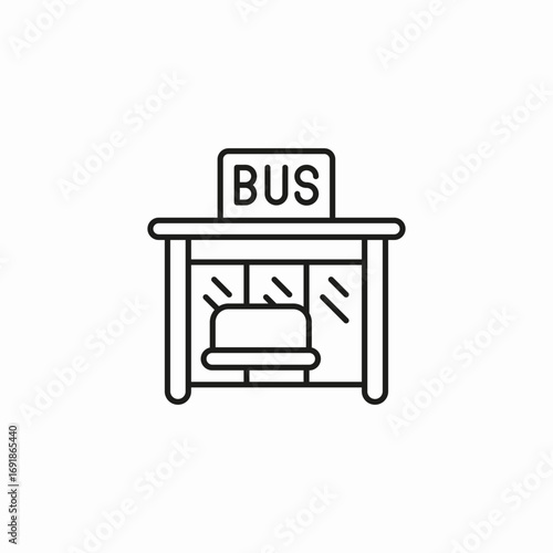 bus stop shelter icon sign vector