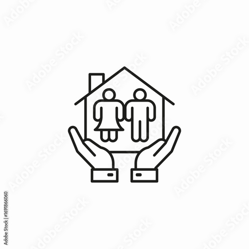 family house protection icon sign vector