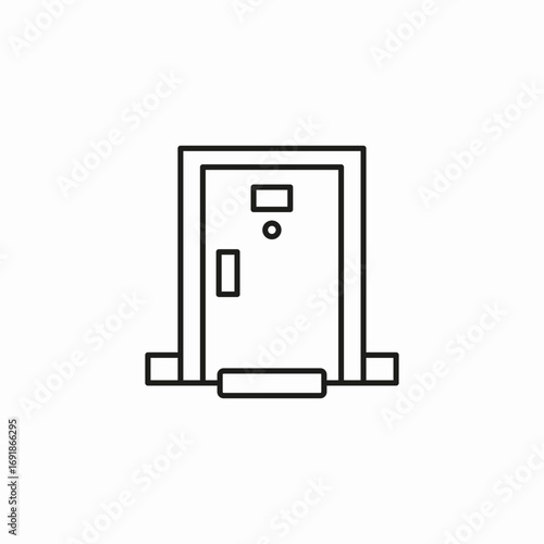 hotel room door icon sign vector