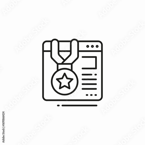 medal award achievement icon sign vector
