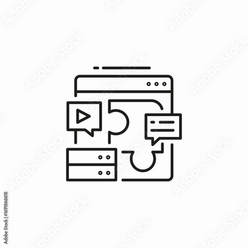 online puzzle solution icon sign vector