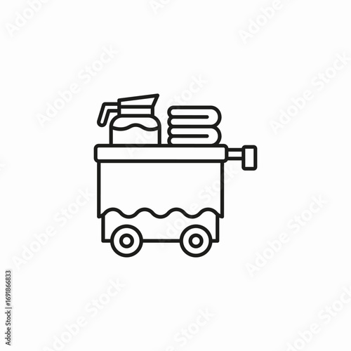 room service cart icon sign vector
