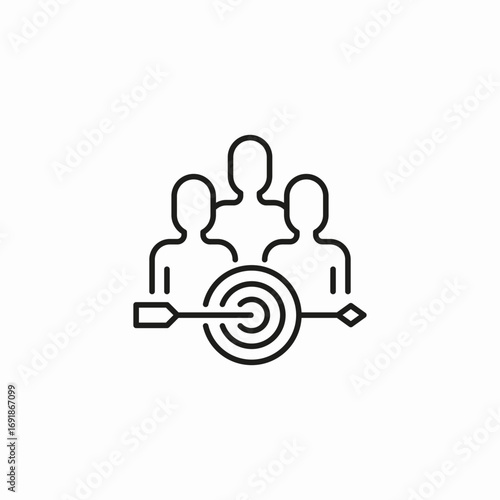 three people target icon icon sign vector
