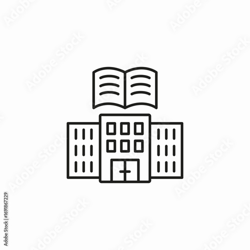 university building open book icon sign vector