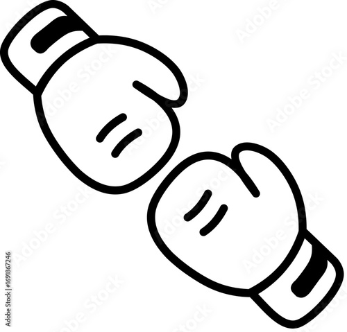 Vector illustration of boxing gloves icon scalable eps graphic for combat sports and fitness