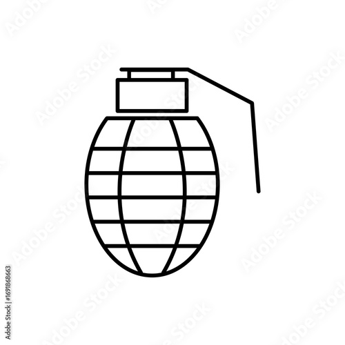 Hand grenade icon simple vector isolated symbol trendy style linear illustration for web and app..eps