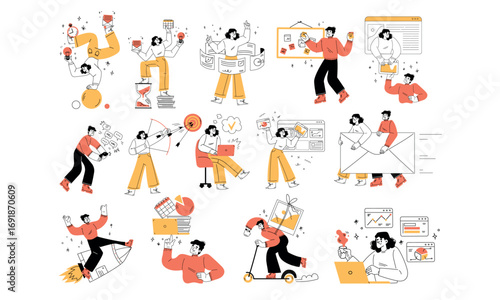 Explore Dynamic Fitness Illustrations Showcasing Sports and Exercise Opportunities