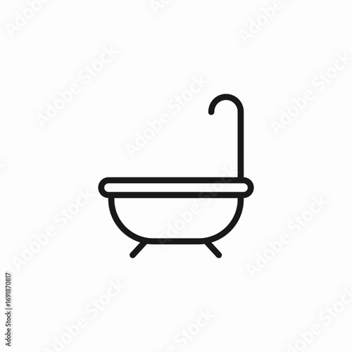 clawfoot bathtub icon sign vector