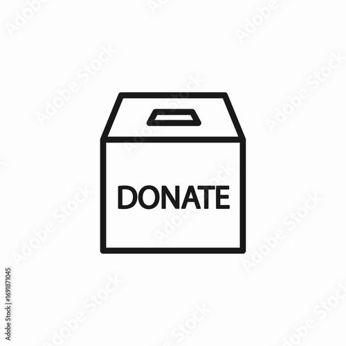donation box charity icon sign vector