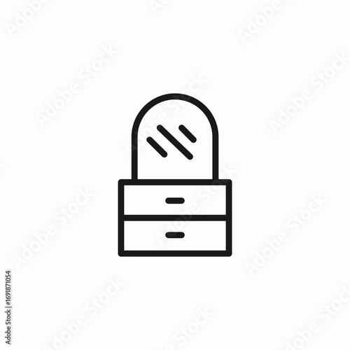 dresser with mirror icon sign vector