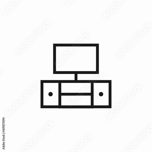 entertainment center tv icon sign vector