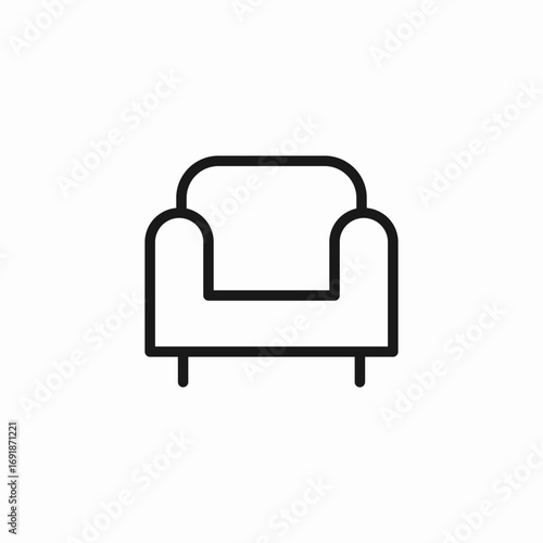 front facing armchair icon sign vector