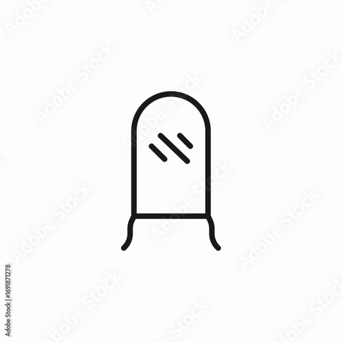 full length mirror icon sign vector