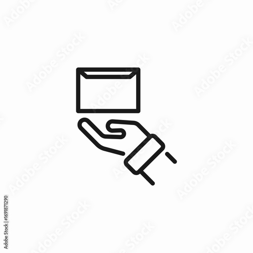 hand holding envelope icon sign vector