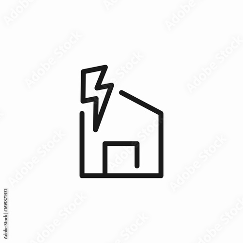house electricity problem icon sign vector