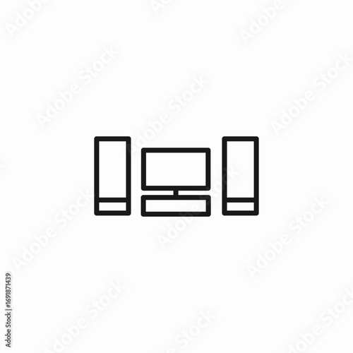 home theater system icon sign vector