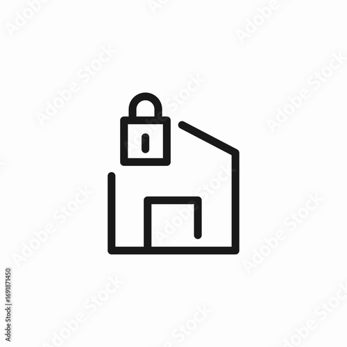 house lock icon icon sign vector