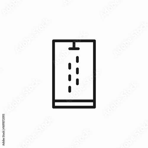 shower stall water icon sign vector