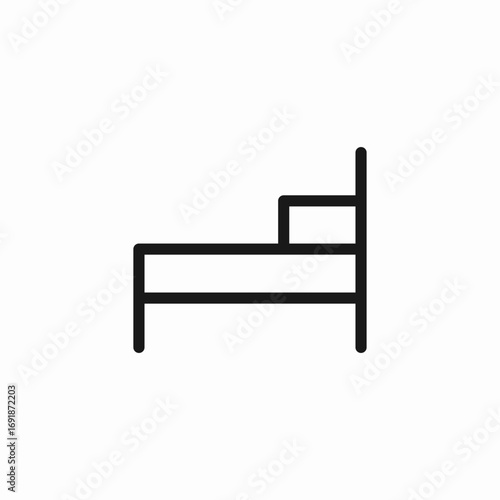 single bed pillow icon sign vector