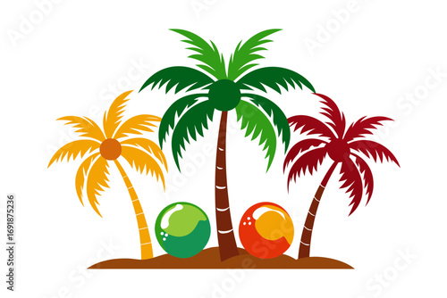 tropical island with palms