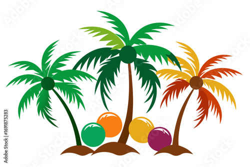 tropical island with palms